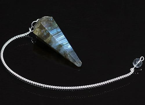 Miniatura 6 de Crocon Juego de piedras preciosas de labradorita grabadas (25 piezas) con alfabetos de Futhark de saúco y 1 péndulo de labradorita de más de 950