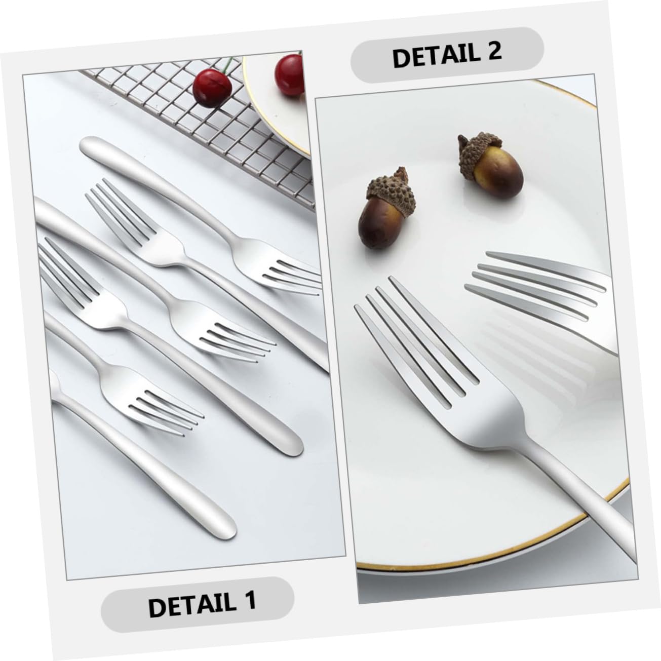 Tenedor de Postre de Acero Inoxidable, 24 Piezas, Plata | Juego Versátil y Cómodo, Formato Pequeño Portátil, Adecuado para Fruta y Mesa