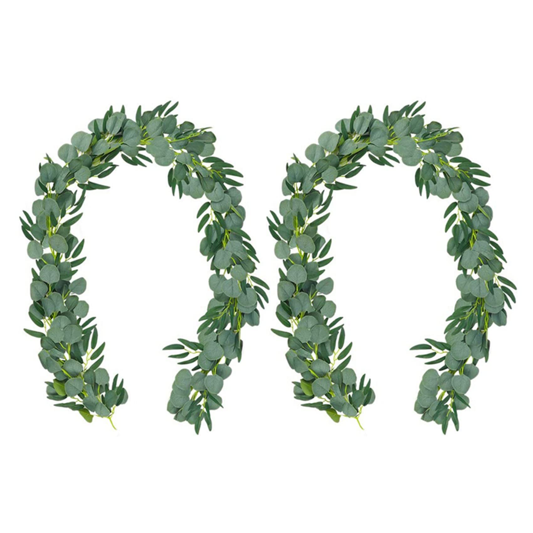 Künstlicher Eukalyptus mit Weidengirlande mit Blättern, 10 Stück