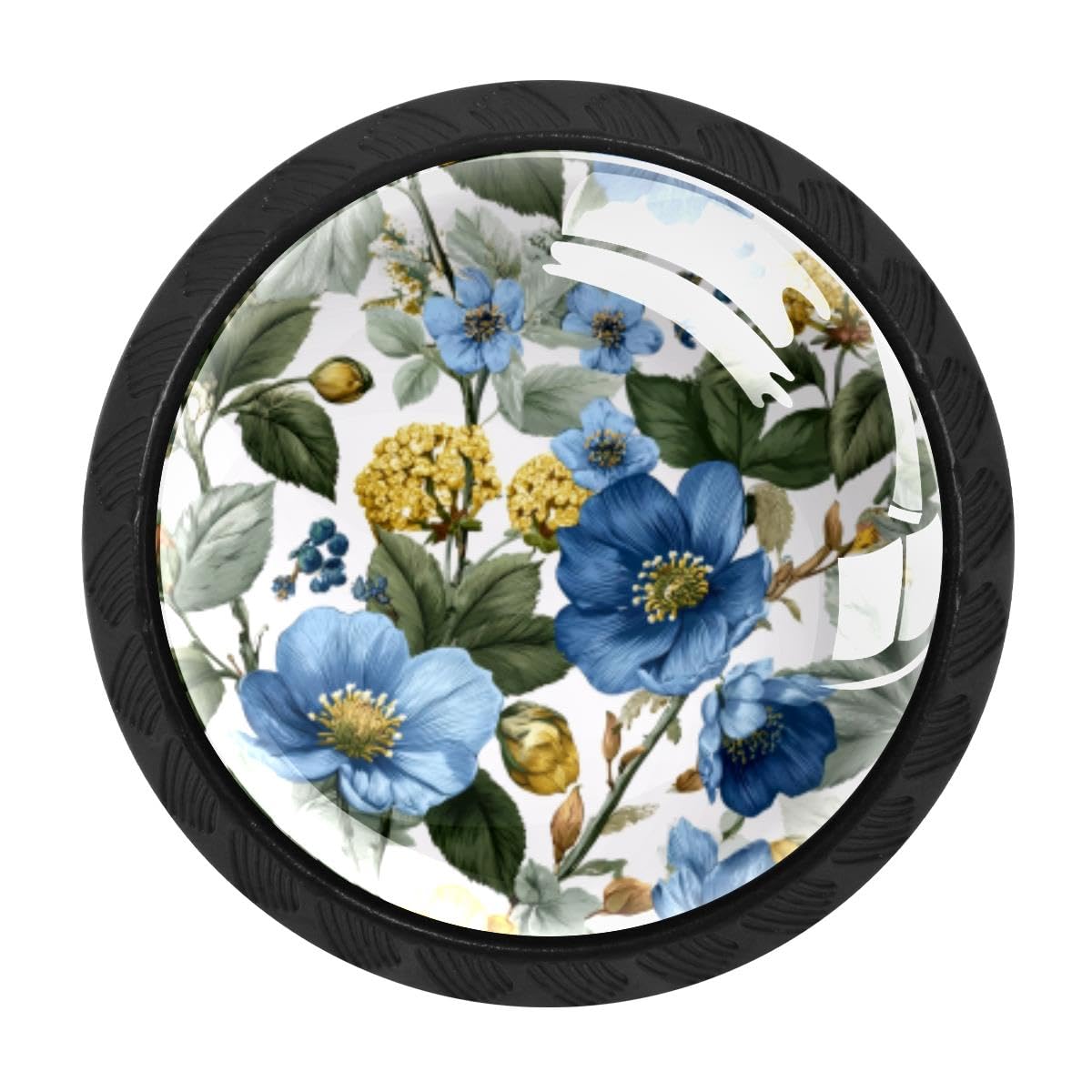 HEOEH 4 PCS Kitchen Cabinet Knobs, Flowers Drawer Knobs Dresser Handles