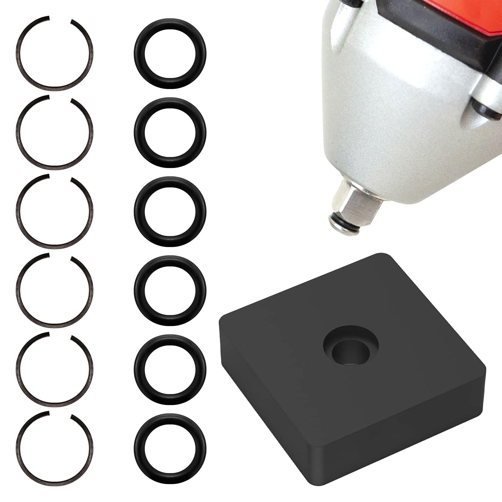 3/8" & 1/2" Impact Retaining Ring Clip with O-Ring, Impact Wrench Retaining Ring Kit