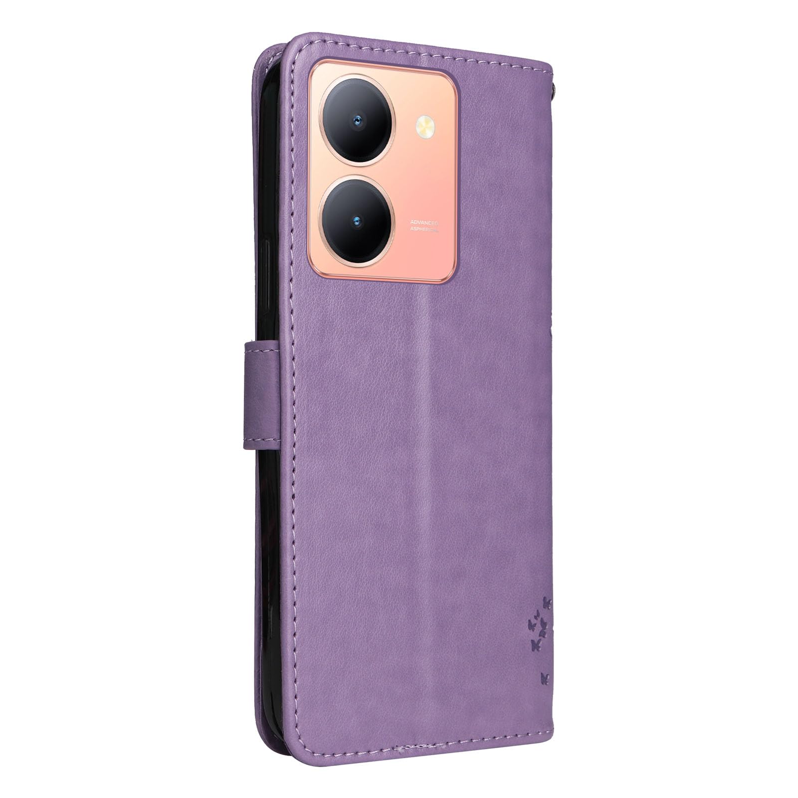KT Leather Series-2 Phone Cover for vivo Y36 5G, Solid Color PU Leather