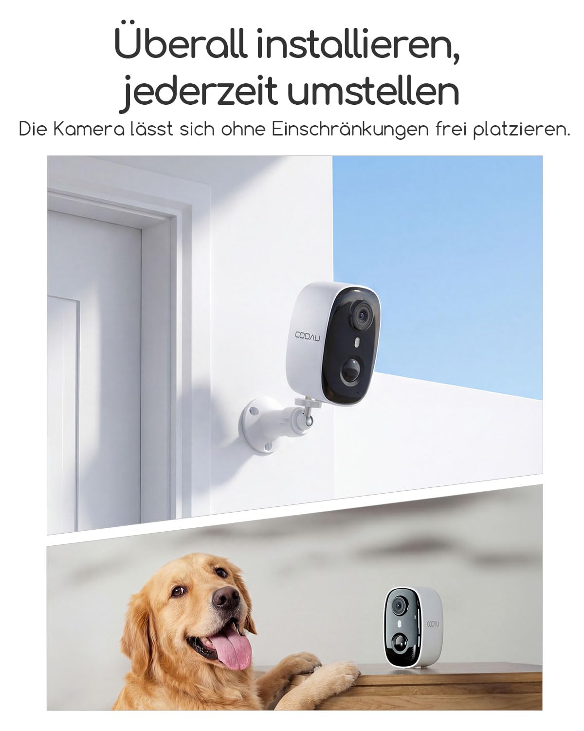 COOAU 4MP Überwachungskamera Aussen Solar Set, 2.5K Kabellose WLAN Akku Kamera Überwachung Aussen mit 64G Lokal Speicher, 5GHz/2.4GHz, Ohne Monatliche Gebühren, Farb-Nachtsicht, 2 Pcs