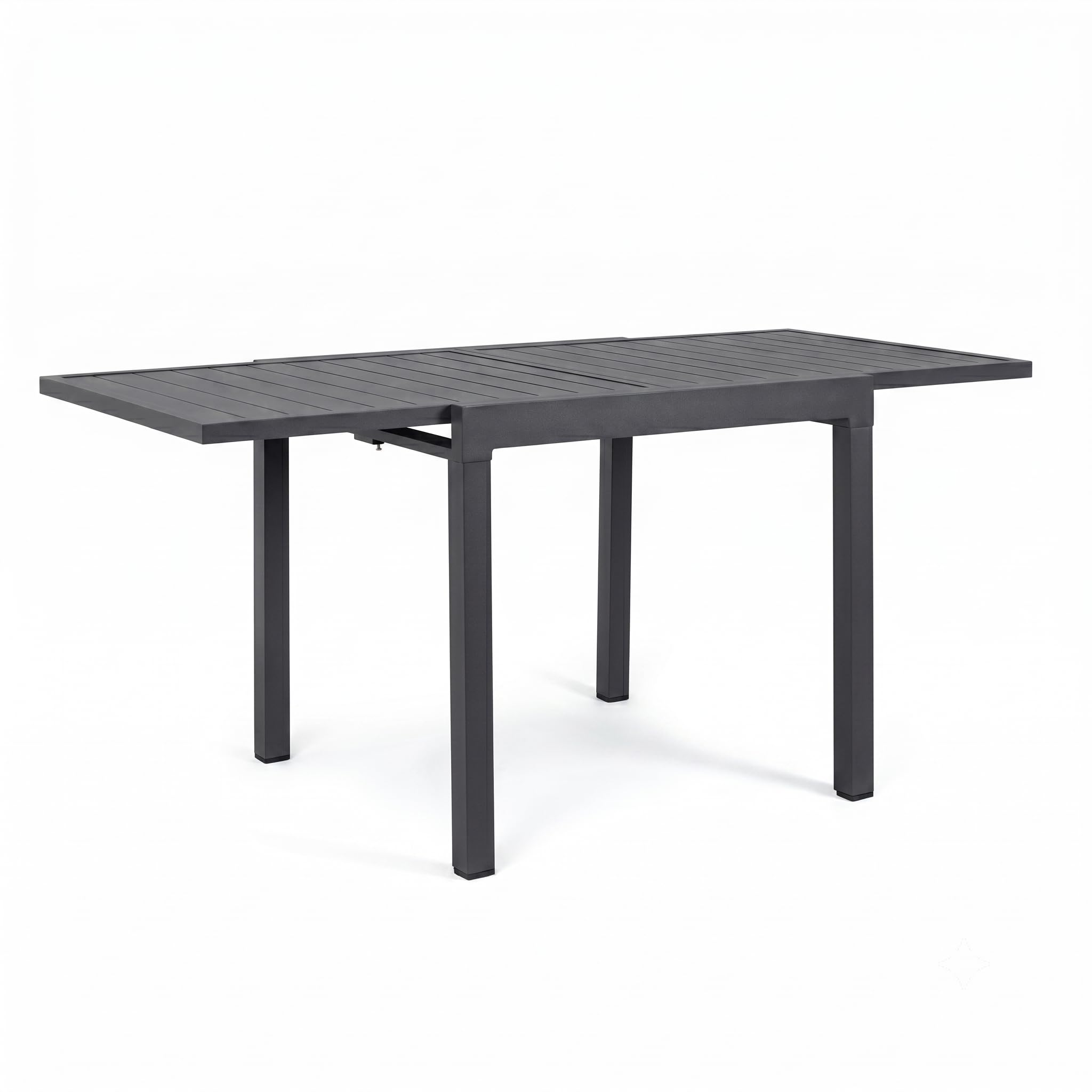 Decor Space Tavolo allungabile Petra in alluminio Antracite 83-166 x 80 cm per giardino e veranda (Tavolo)