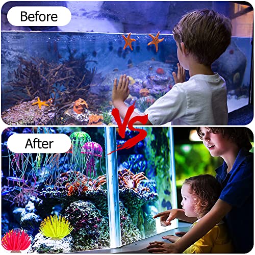 image for Abnaok Glowing Aquarium Ornaments Silicone Fish Tank Decor Artificial 