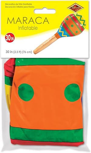 Miniatura 5 de Beistle Decoración inflable de maraca grande de 30 pulgadas – Accesorios inflables para fiesta de Cinco de Mayo temática mexicana (paquete de 2)