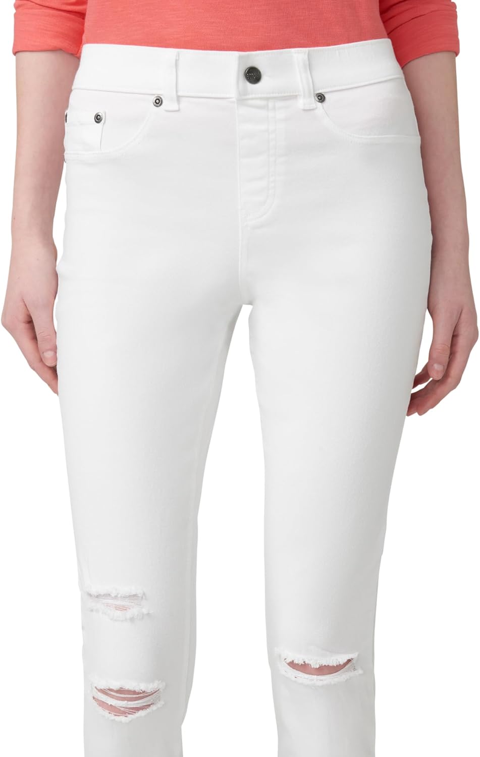 HUE Women’s Ripped Knee Denim Leggings - Comfortable and Flattering High Waist Design - Image 4