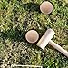 TOYANDONA Beech Wood Croquet Golf Ball Set 3Pcs for Outdoor Lawn Games Backyard Family Fun Durable Round Balls for Multiple Players