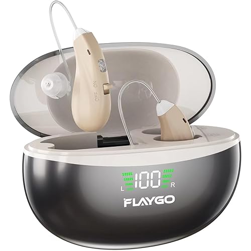 Rechargeable Hearing Aids for Seniors' Hearing Loss (Not Amplifier) - Latest 16-Channel Digital OTC Hearing Aid with Intelligent Noise Cancellation, 5-Day Long-Lasting Battery, Medical-Grade Materials, Comfortable & Anti-Slip for Secure Wearing, Beige