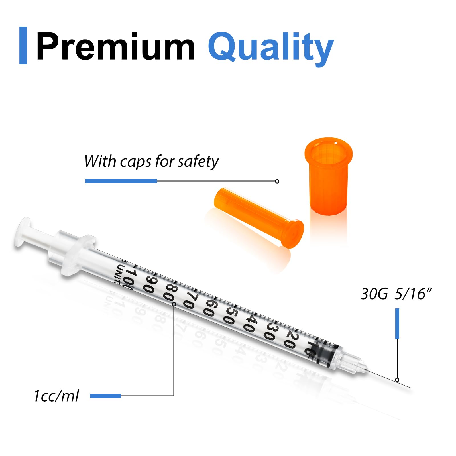 1ML Disposable Syringes 30G 5/16" (8mm) Individually Wrapped 100 Pack Lab Supplies Dispensing Scientific Supplies(100PACK 1CC 30G 5/16") — Amazon image 2