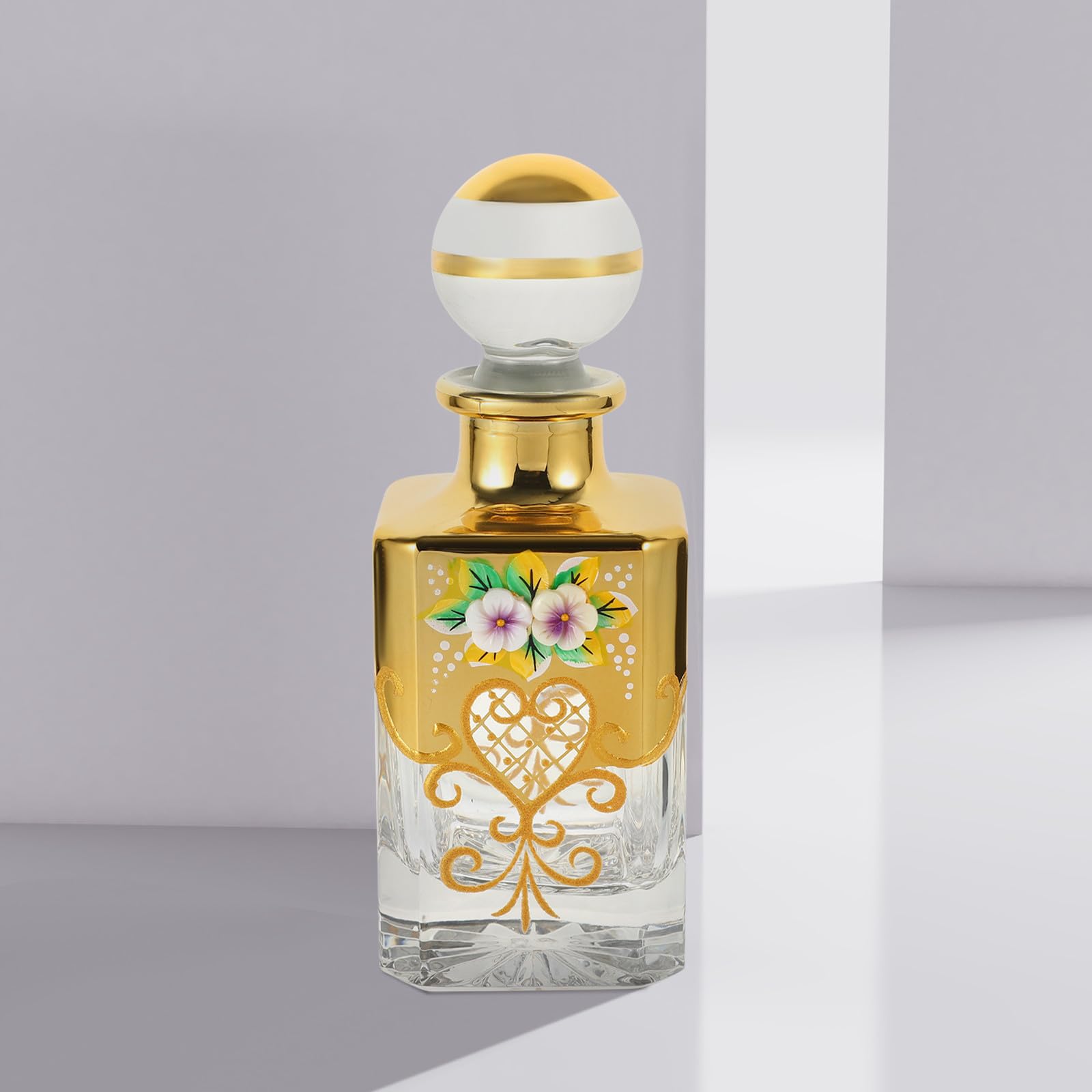 Botella de Perfume de Vidrio de 150ml Recargable Efecto Decorativo, Estilo Clásico y Elegante para Uso Personal y Viaje