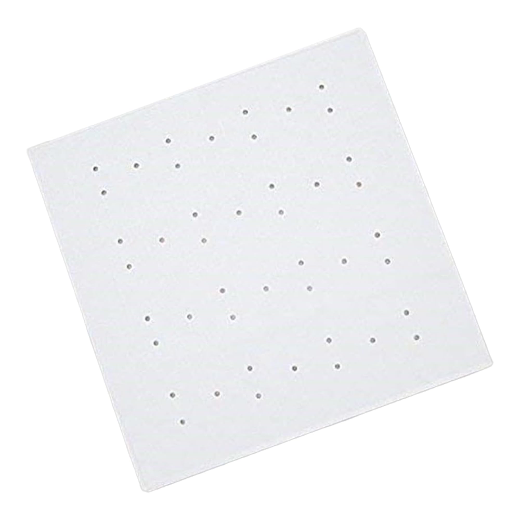 Blue Canyon Nonslip Antibacterial Rubber Shower Mats, Quick Dry Bathmat for Shower with Suction Pads & Drain Holes, Mould Resistant Bathroom Accessory, Durable Bath Rug Runner 53x53 cm – White