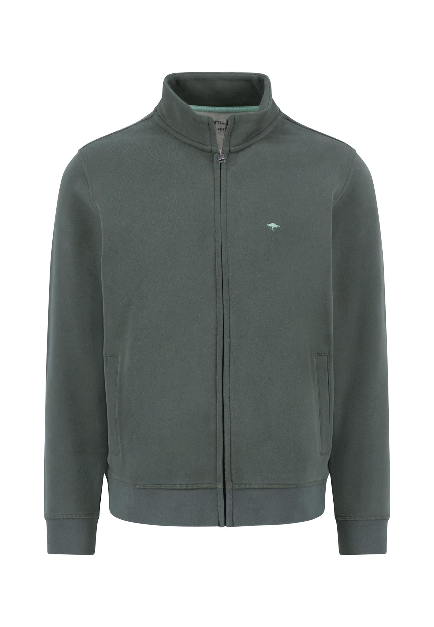 FYNCH-HATTON Sweatjacke aus Baumwolle mit Stehkragen und Reißverschluss