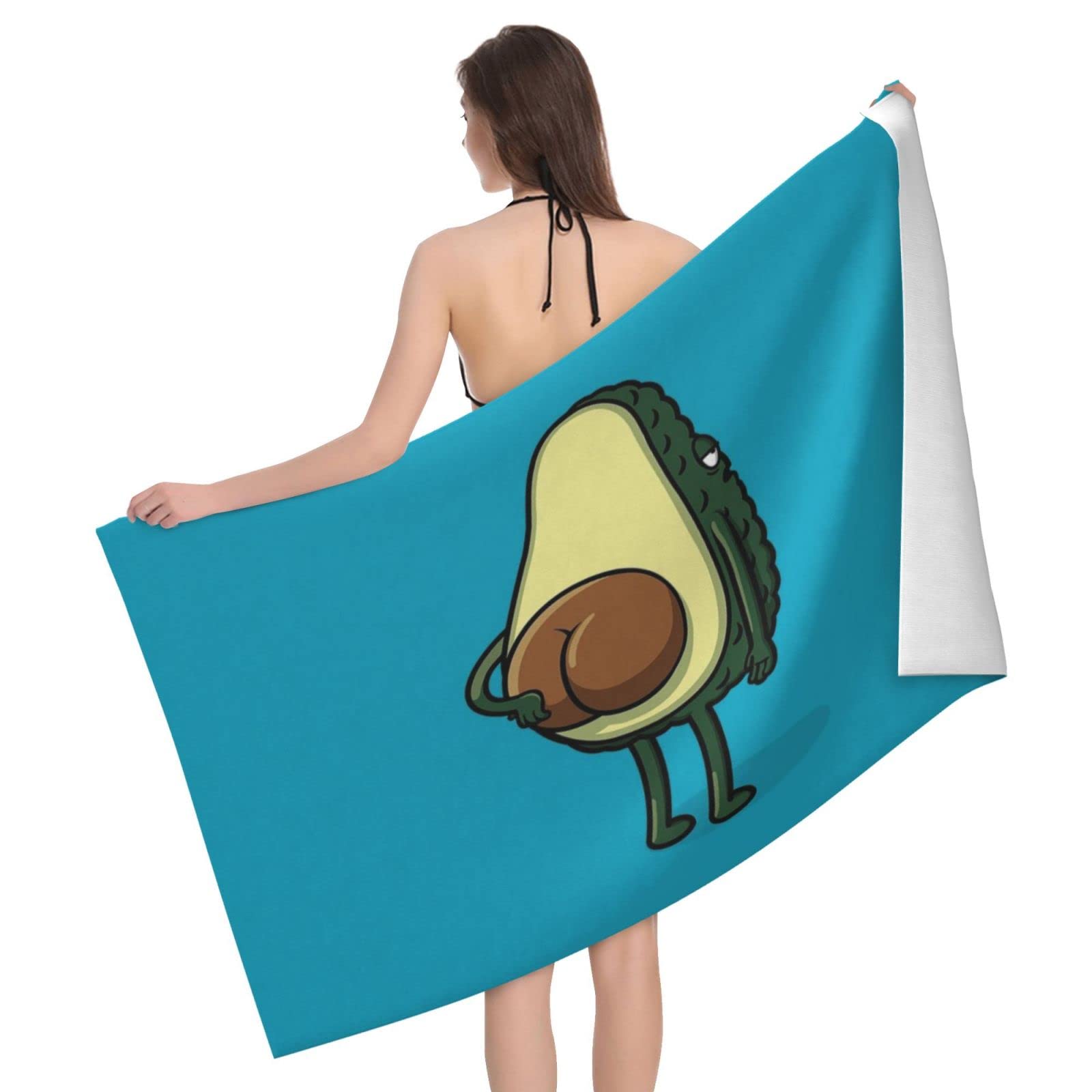 Lawenp Avocado Beach Towel, Lightweight Sand Free Quick Dry Microfiber Absorbent Bath Towel for Kids, Adults, Swimming, Bath, Yoga, Pool, Travel, Camping 32"X52"