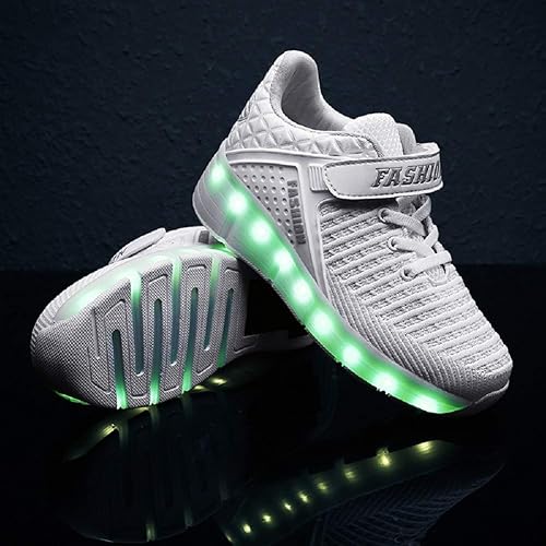 Miniatura 6 de Ylllu - Tenis de patinaje con ruedas LED USB para niños, zapatos con ruedas y luces para niños y niñas