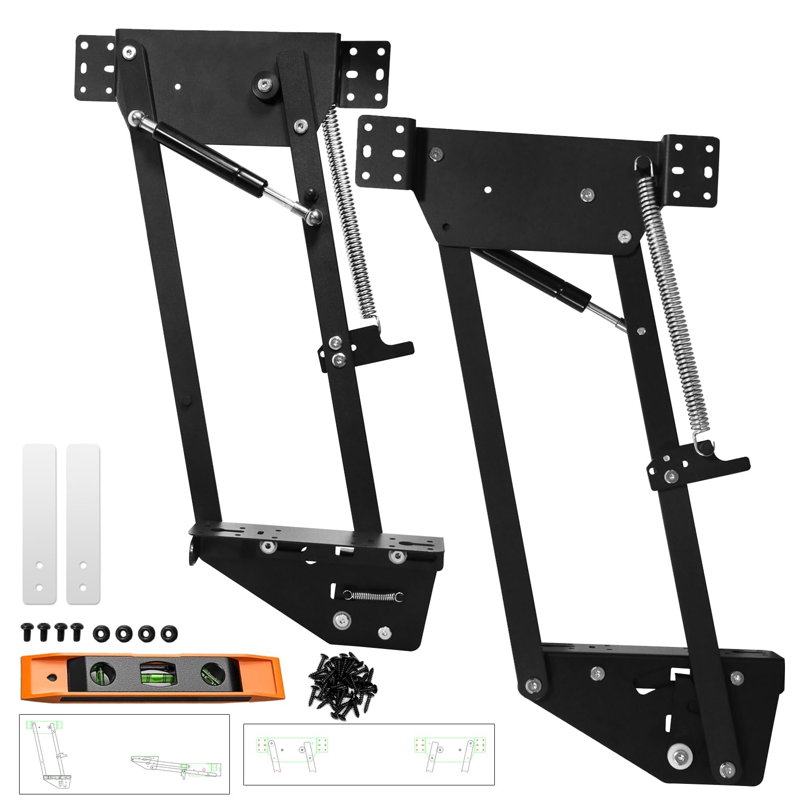 New Upgrade Mixer Lift for Cabinet Appliance Lift with Soft-Close Holds Up to 60 LBS, Easier to Open and Simpler to Install Spring Locking Mechanism for Small Kitchen Appliances