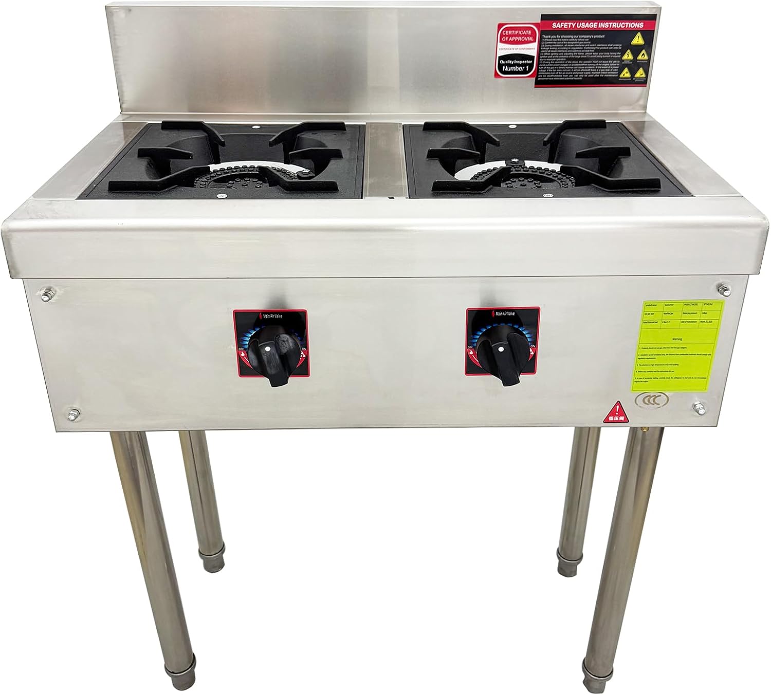 Commercial Floor Model Double Burner Stock Pot Stove Liquefied Gas Burner Gas Stove