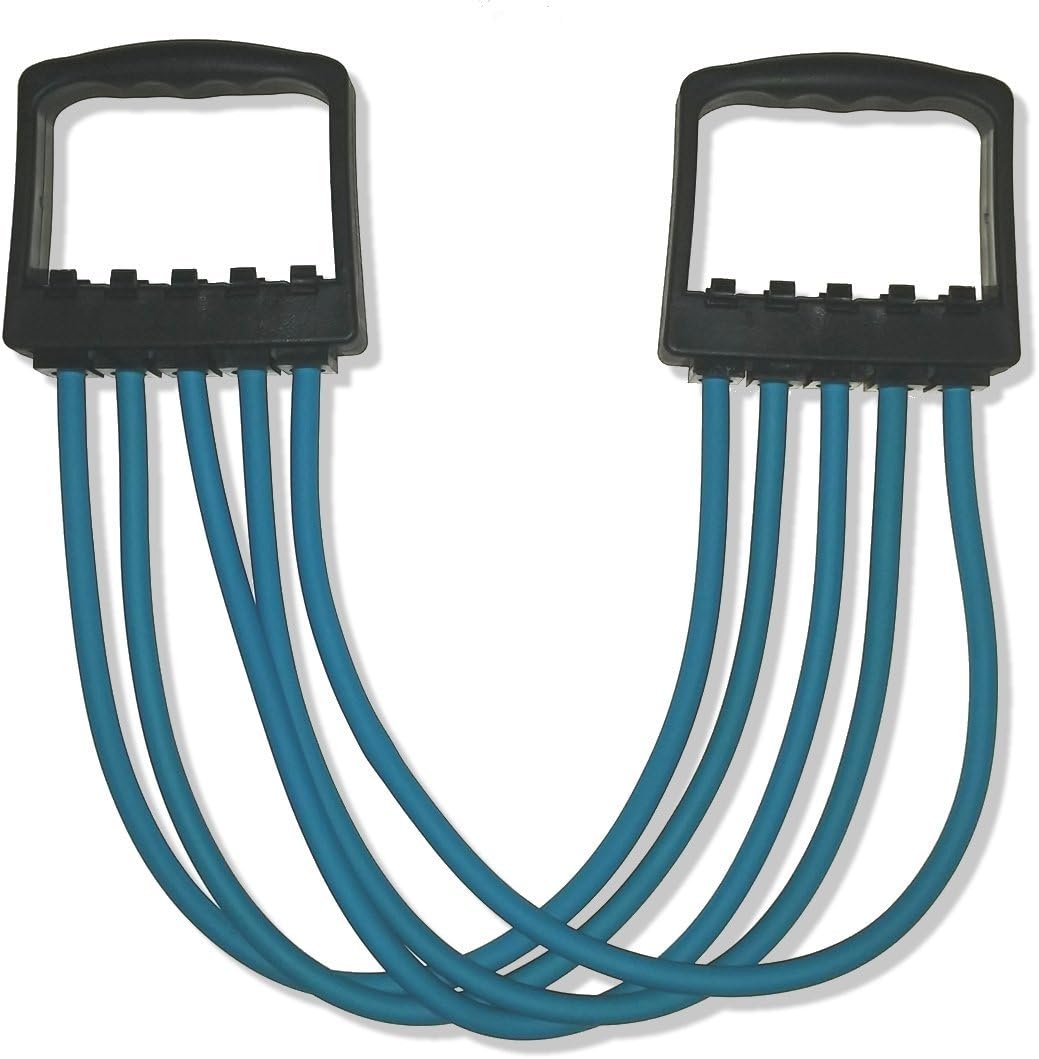 5 Spring Chest Expander Exercise Fitness Strength Training Adjustable Resistance (Blue Color)