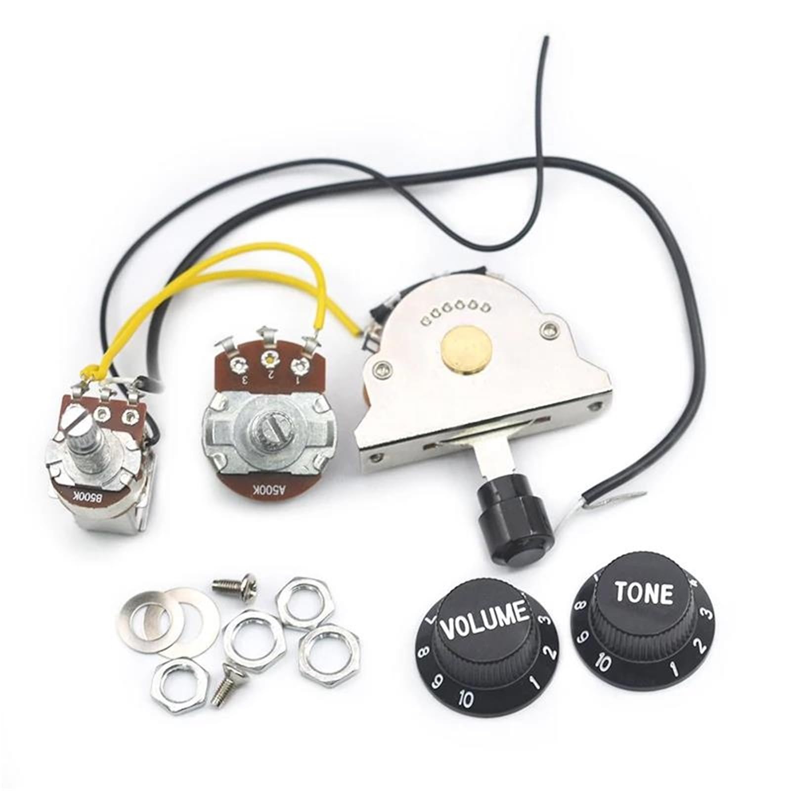 Kits Harnais Guitare Câblés Faisceau de câbles pour guitare électrique circuit pré câblé bobine divisée 2T1V interrupteur 5 voies Push Pull 500K
