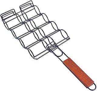 Sosoport 1Pc Conjuntos De Grelha Grelhada Para Churrasqueira Externa Cesta De Grelha De Aço Inoxidável Cesta De Grelha De Peixe Cesta De Churrasco De Aço Inoxidável Garfos Acessório De