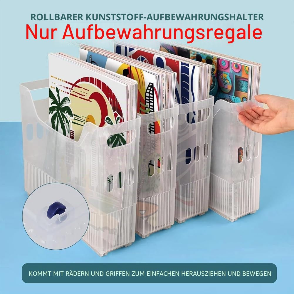 Osmond 4 Stück Papieraufbewahrung von 30,5 x 30,5 cm, Aufbewahrung von Scrapbook-Papier mit Rädern, Aufbewahrung von Scrapbooking-Papier, 12 x 12 : 