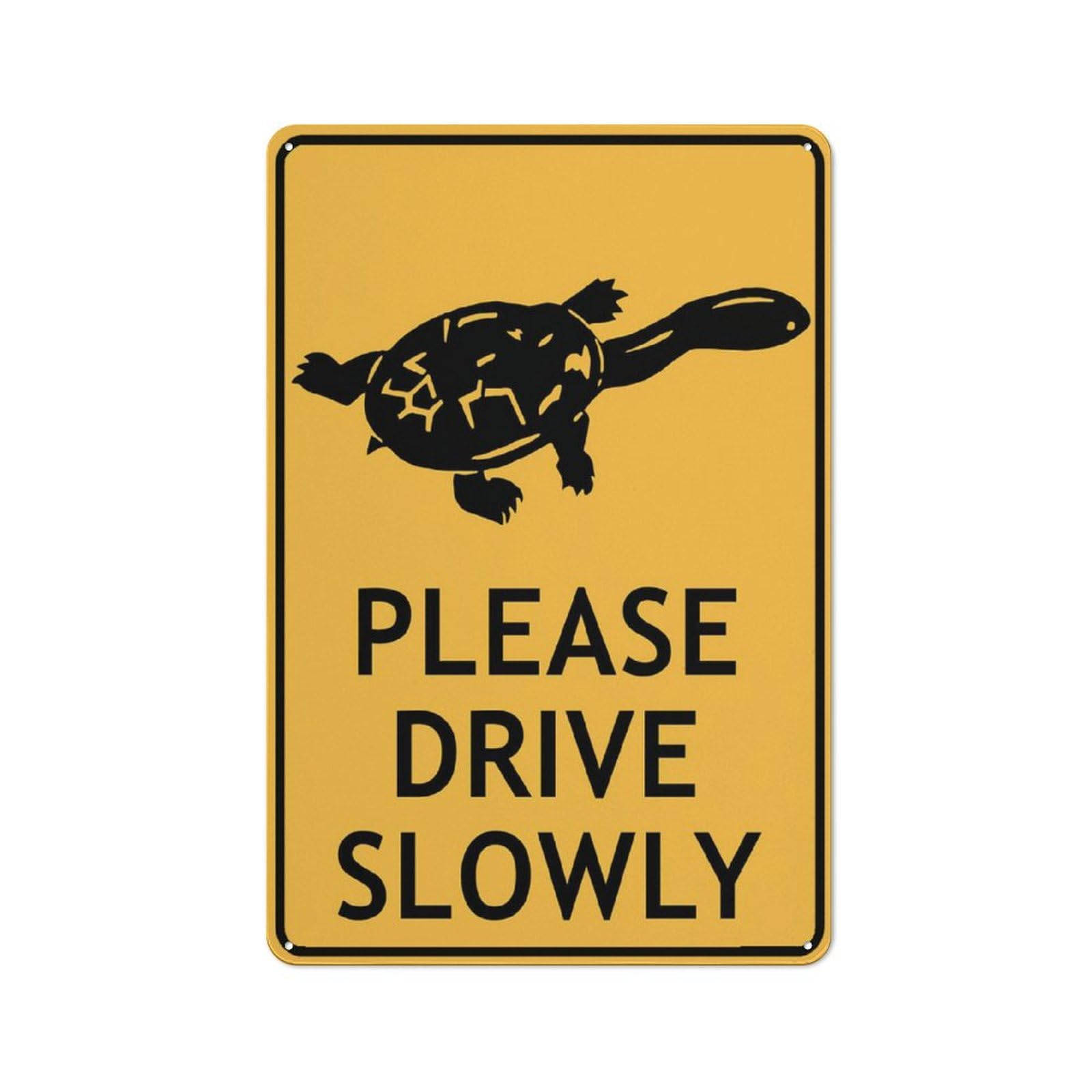 Turtle Fresh Water Please Drive Slowly Sign 8 X 12 Inches Rust Free Aluminum - Uv Protected, Waterproof, Weatherproof And Fade Resistant - 4 Pre-Drilled Holes