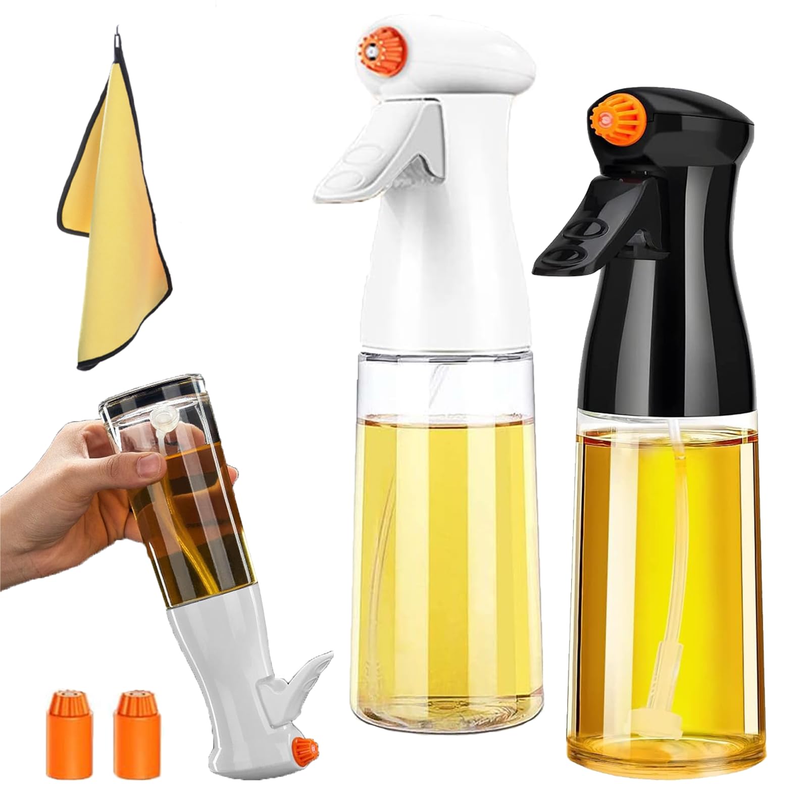 Qosneoun Jamle Oliver Oil Spray, 200ml Oil Spritzer Bottle, Olive Sprayer for Cooking, Widely Suitable for Air Fryer, Bbq, Baking, Salad (2 PCS-C)