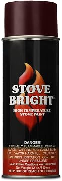 Stove Bright High Temp Paint - Redwood - 8112 | Heat Resistant Spray for Wood Stove BBQ Grill Fireplace Engine | Satin Finish | Rust Resistant Metal Coating | Withstands 1200F | Primer Friendly