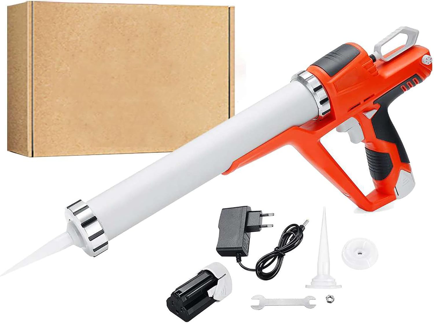 Cordless Caulking Gun No Drip, 12V Electric Caulk and Adhesive Gun Kit 10oz/300ml