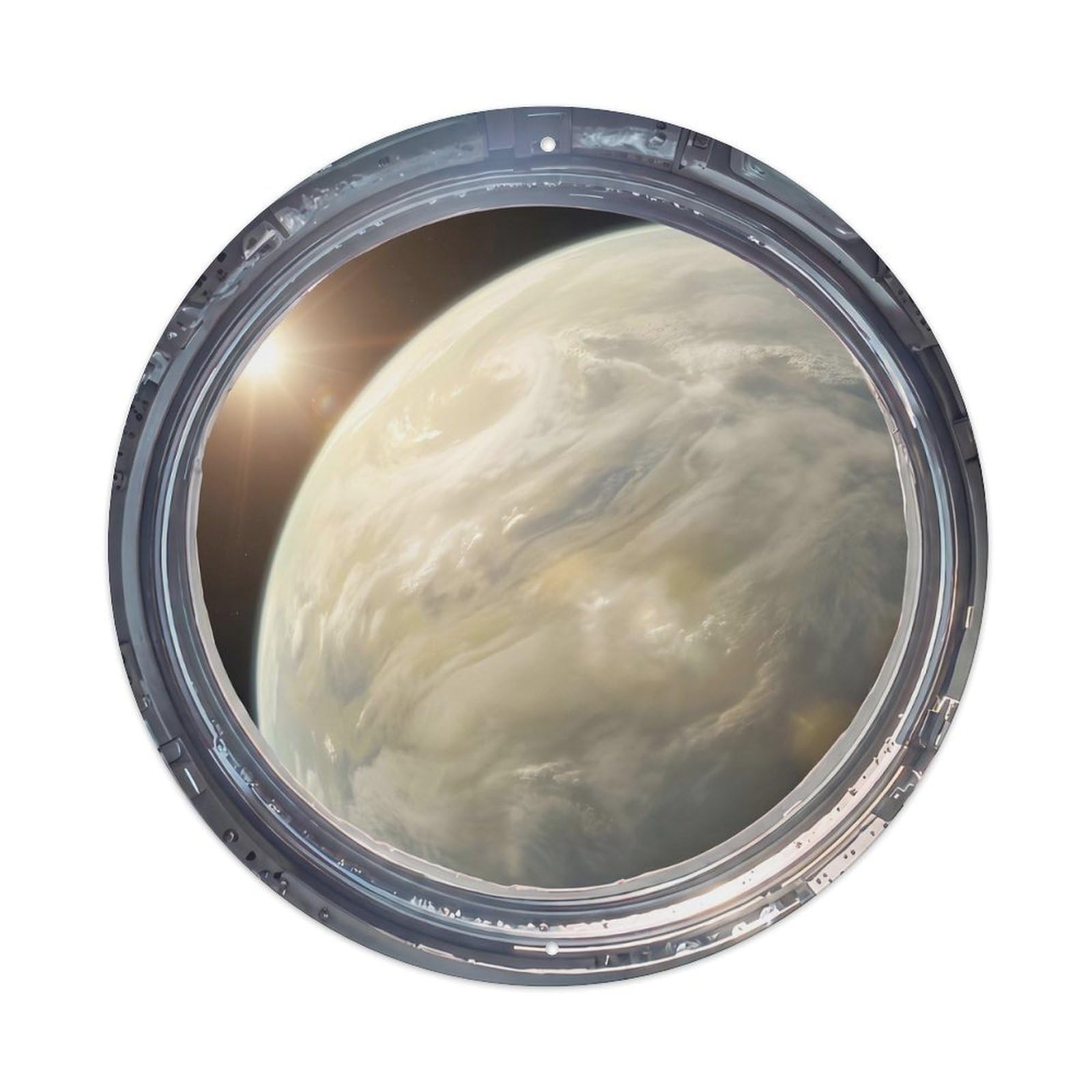 Thick Clouds from Space Station Porthole Metal Tin Sign