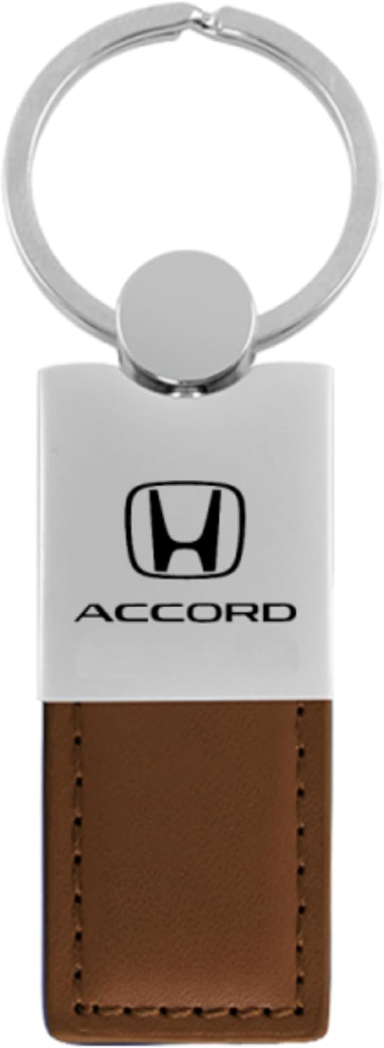 Au-TOMOTIVE GOLD Duo Rectangular Leather Key Chain for Honda Accord