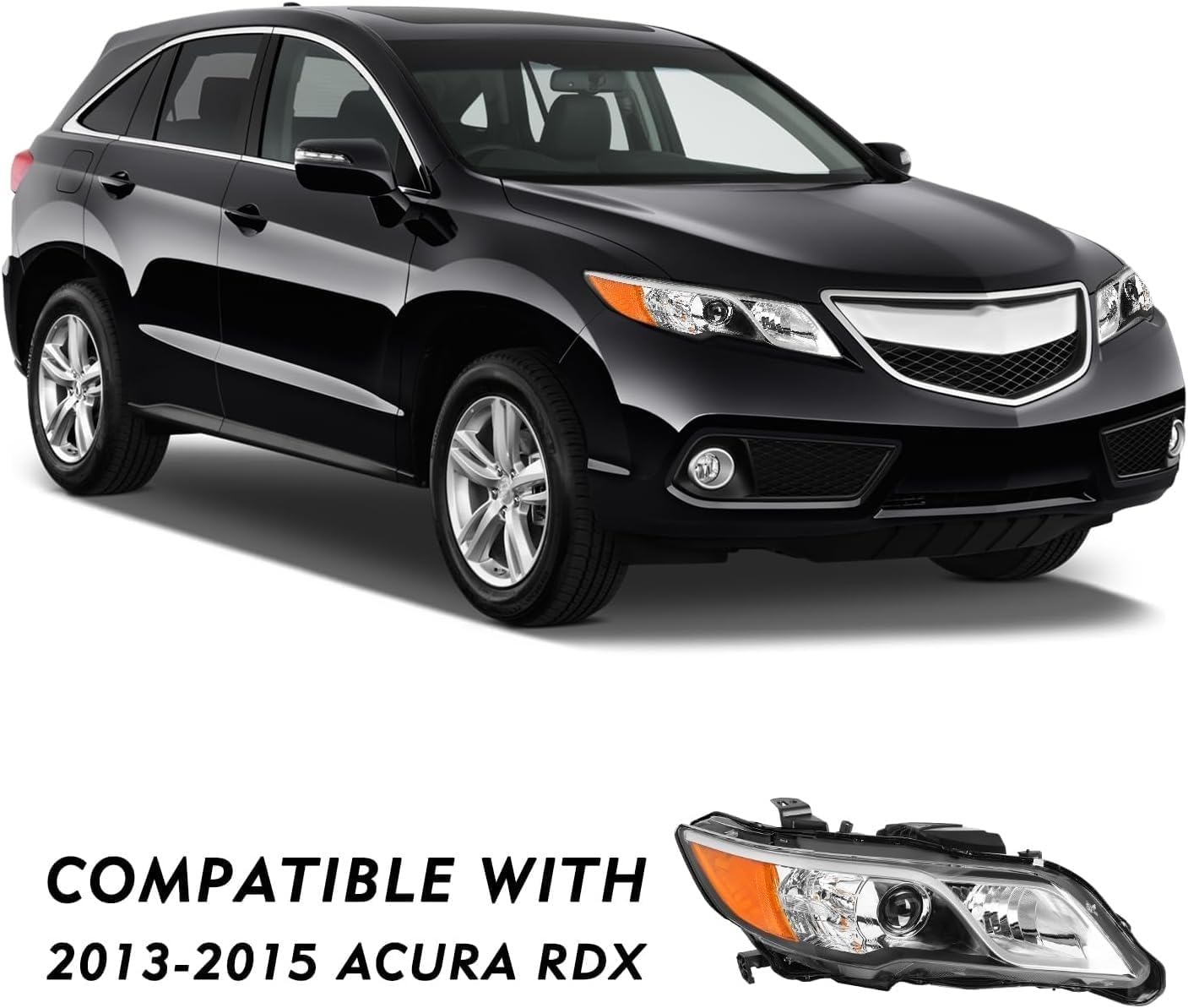 TUSDAR OE Style Headlight Assembly Fit 2013 2014 2015 Acura RDX Halogen Headlamp Front Head Light Lamp (Right Passenger Side)
