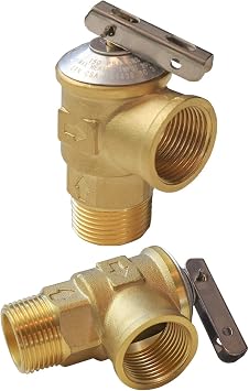 Hourleey 3/4 Inch IPS Isolator Tankless Water Heater Service Valve Kit, with Pressure Relief Valve, Clean Brass