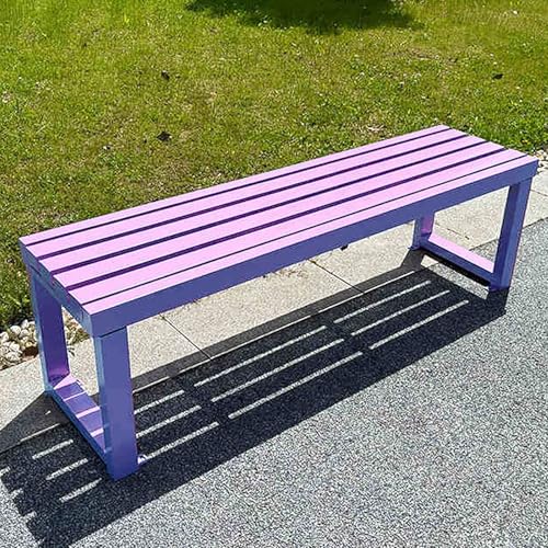 Banco de jardín metálico exterior resistente e impermeable para parterres y patios