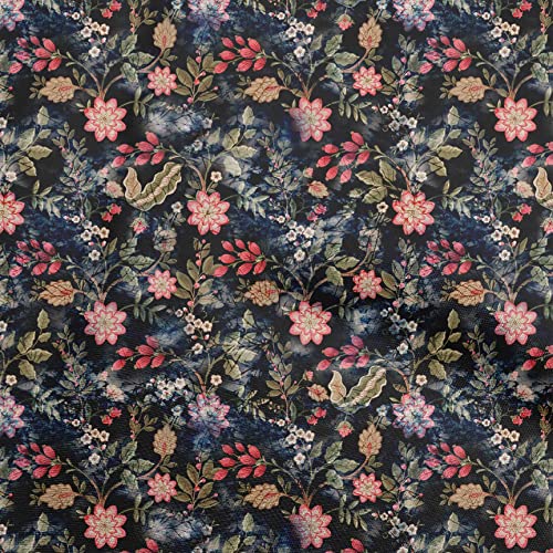 oneOone Cotton Silk Black Fabric Batik Sewing Material Print Fabric By The Yard 42 Inch Wide