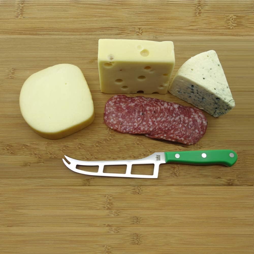 M&G 6-1/8" French Cheese Knife - Green POM Handle - Regular Box or Display - Designed and Made in Europe