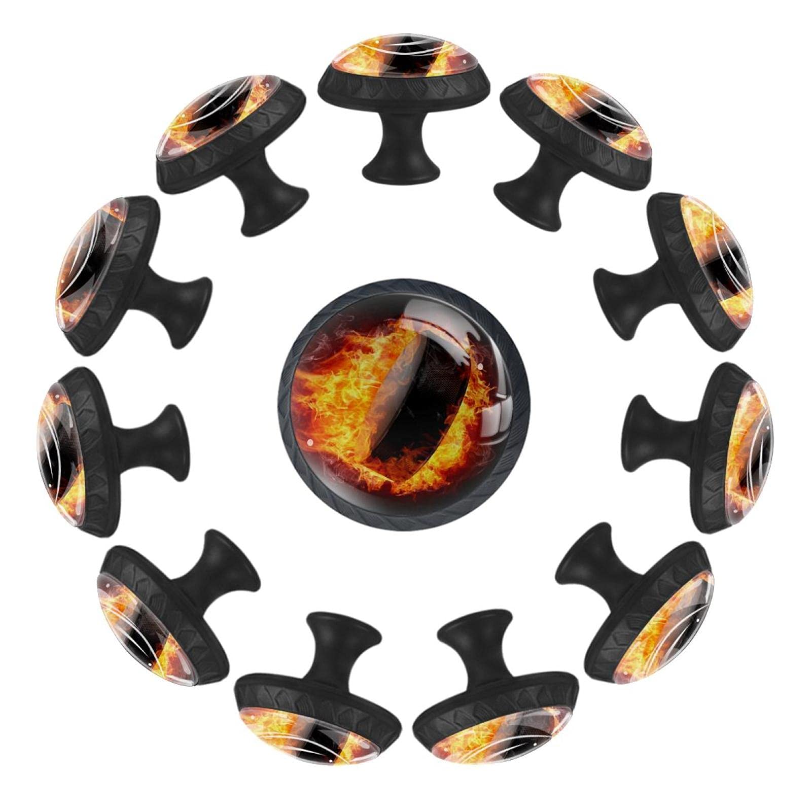 Boutons de tiroir ronds 35 mm Burning Rockey Flame lot commode chambre enfant
