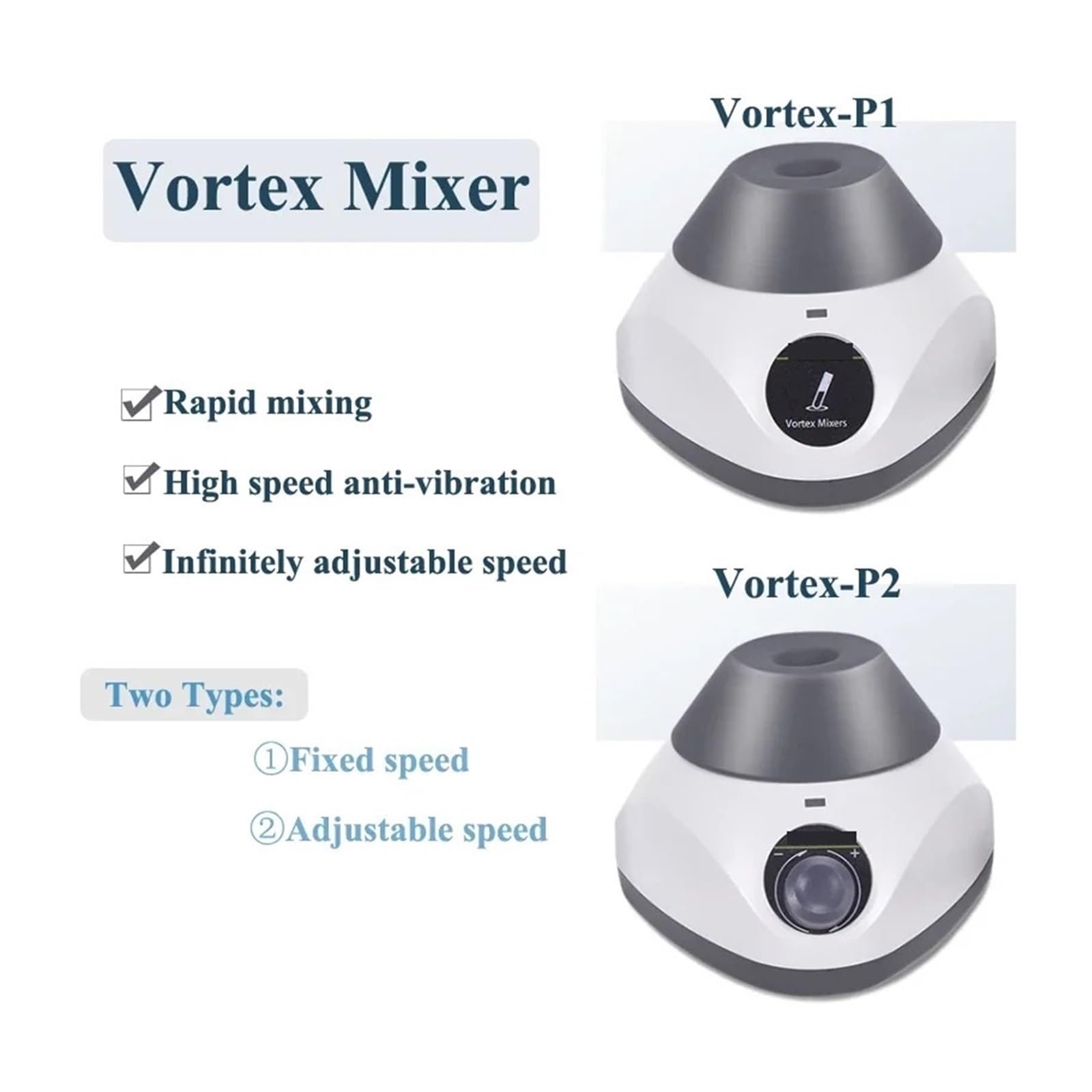 Agitatore automatico, Miscelatori Lab Agitatore a velocità fissa/regolabile da 3500 giri/min Oscillatori elettrici a basso rumore for provetta centrifuga(LC-Vortex-P1)