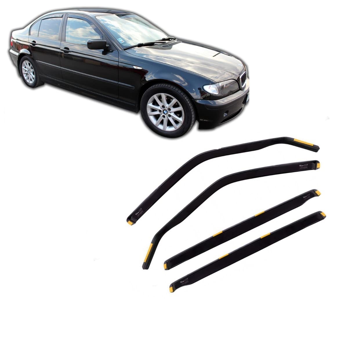 J&J AUTOMOTIVE Derivabrisas para BMW 3 Série E46 4 puerta Limusina 1998-2005 4 piezas