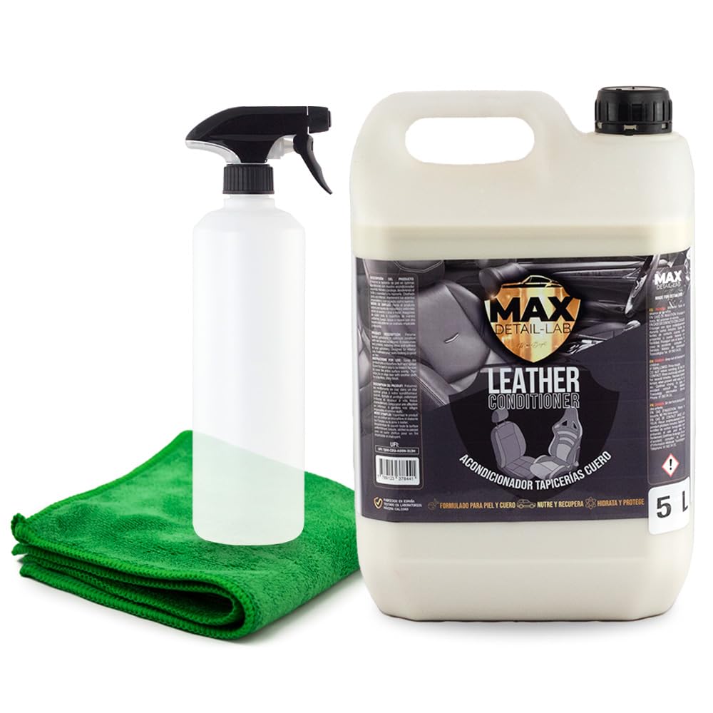 MAX DETAIL-LAB - Leather Conditioner 5L - Car Leather Cleaner Nawilżający, Odżywka Siedziska, Premium Protector, Profesjonalny Zestaw Detailing Auto Moto 5 litrów