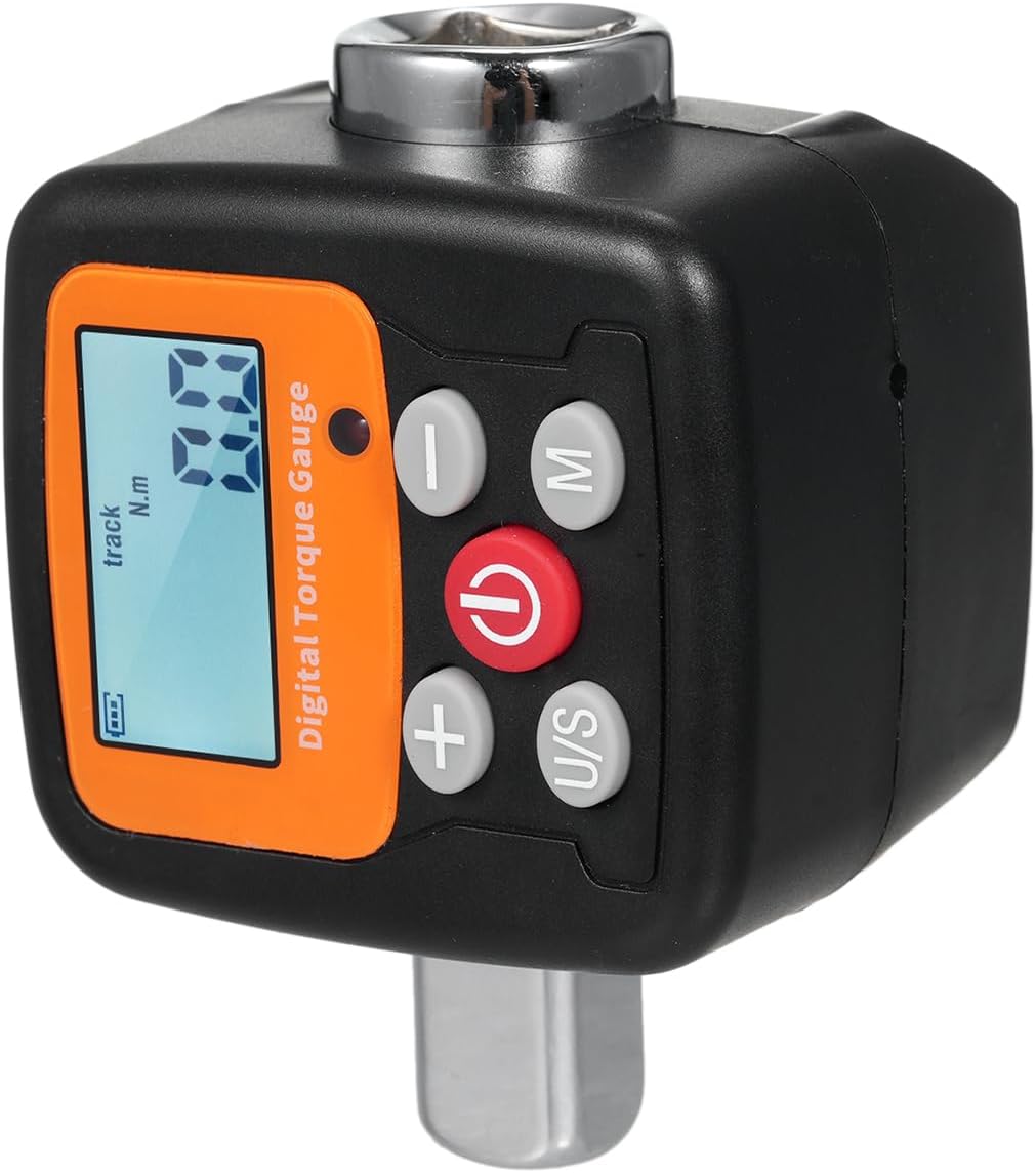 ENC-200 Digital Display Torque Meter Wrench Tester with 1 2 Drive Adapters for 3 8 and 4 Sound Light Alarm High Accuracy Units Backlit Ratchet Hand Easy Operation Portable Multi-Mode Automobile Bicycl