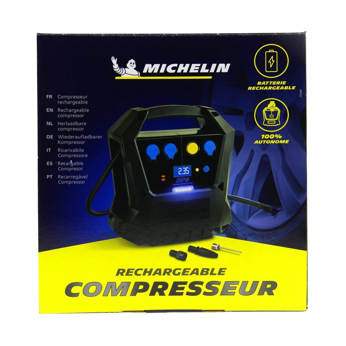 MICHELIN Bezprzewodowy akumulator przenośny cyfrowy kompresor inflatora 6,9 bar 100 psi