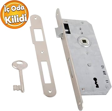 Mortise Lock Body Lock with Castle Key PVC Wooden WC Bathroom Interior Room Door Rollerless Barrelless 35 mm