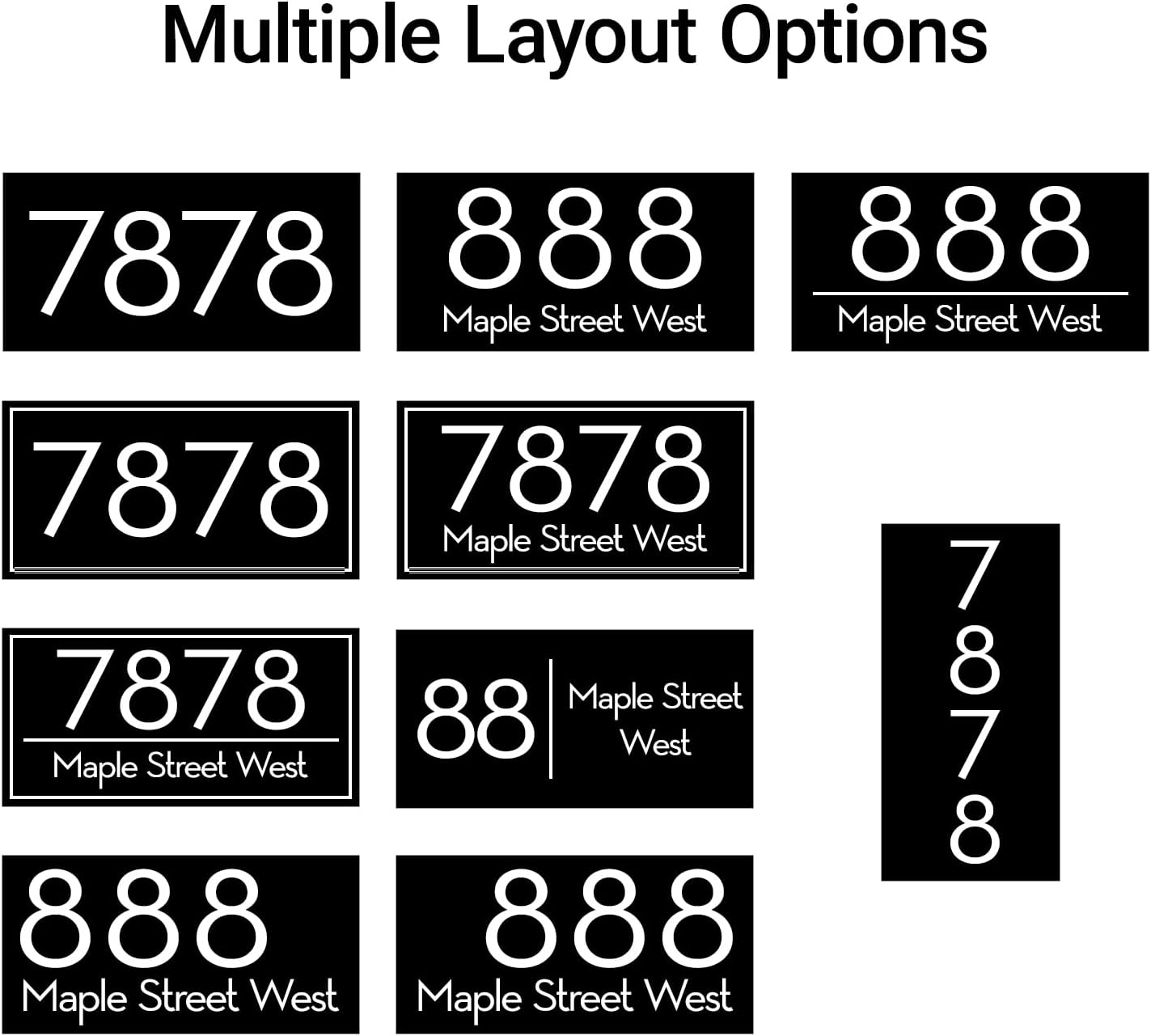 Custom Lighted House Numbers for Outside, Waterproof Stainless Steel LED Address Sign for House, Acrylic Light Up Backlit Address Numbers, Solar or Plug-in Powered Modern House Numbers for Home, Yard, Apartment, Shop, Office, Hotel