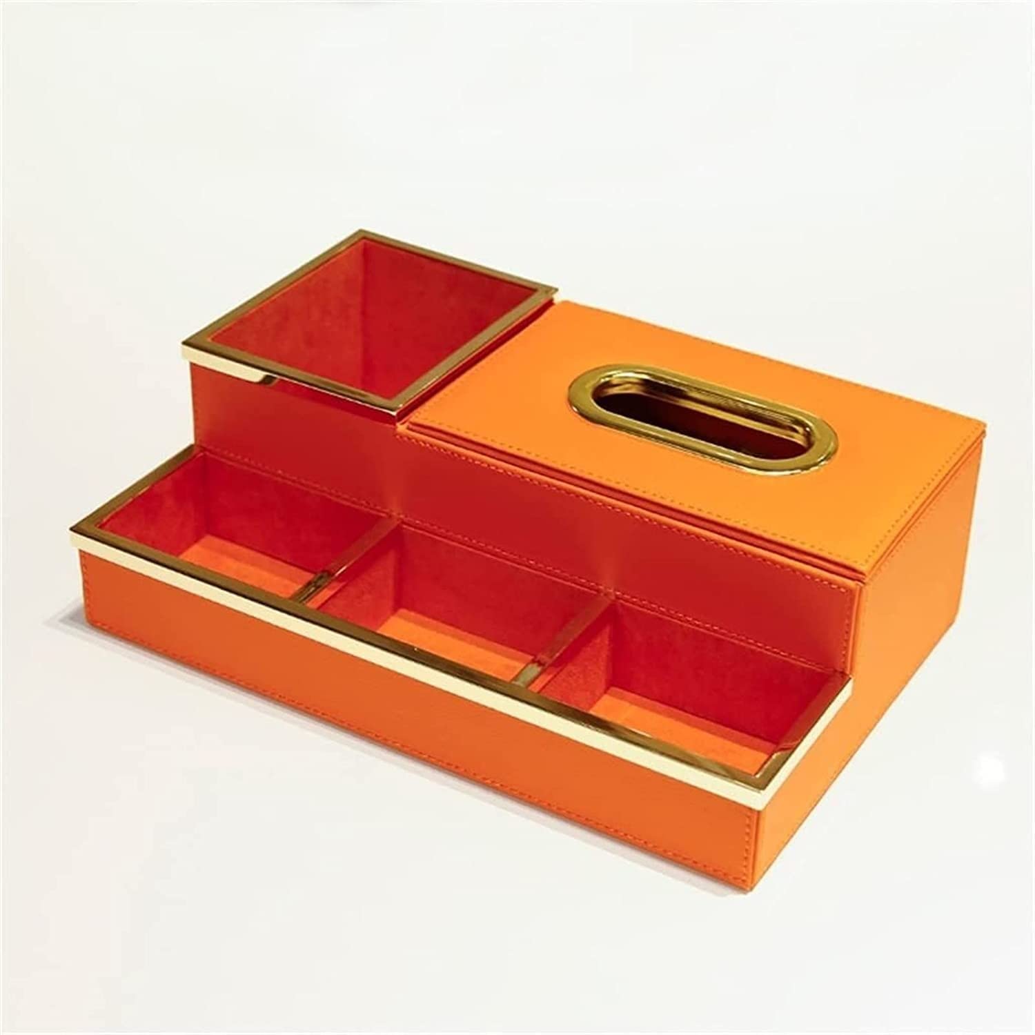 GTHTUHFD Multifunctional Tissue Box Storage Box Living Room Coffee Table Remote Control Paper Box Decoration Paper Box,Orange-29 * 19 * 9.5cm
