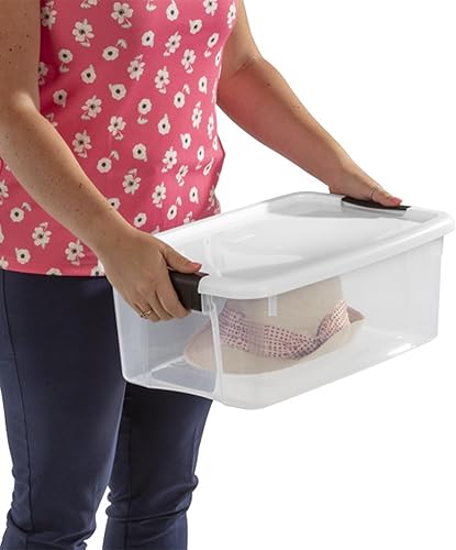 Miniatura 9 de Sterillite 19849806 - Caja con cierre de 18 cuartos17 litros transparente con tapa blanca y cierres negros 6 unidades