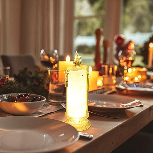 Miniatura 7 de Juego de velas sin llama velas decorativas para decoración del hogar velas de plástico que funcionan con pilas velas sin llama para interiores y