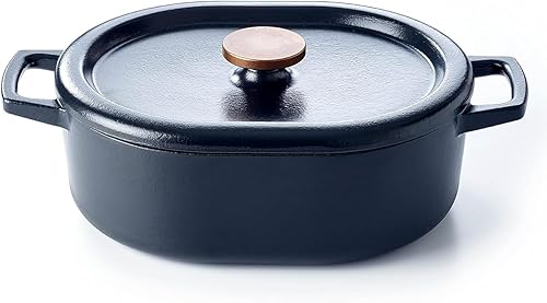 Miniatura 9 de Alva Nori - Olla de horno holandés con tapa, 5.2 cuartos de galón, horno holandés de hierro fundido esmaltado para ser utilizado como olla de