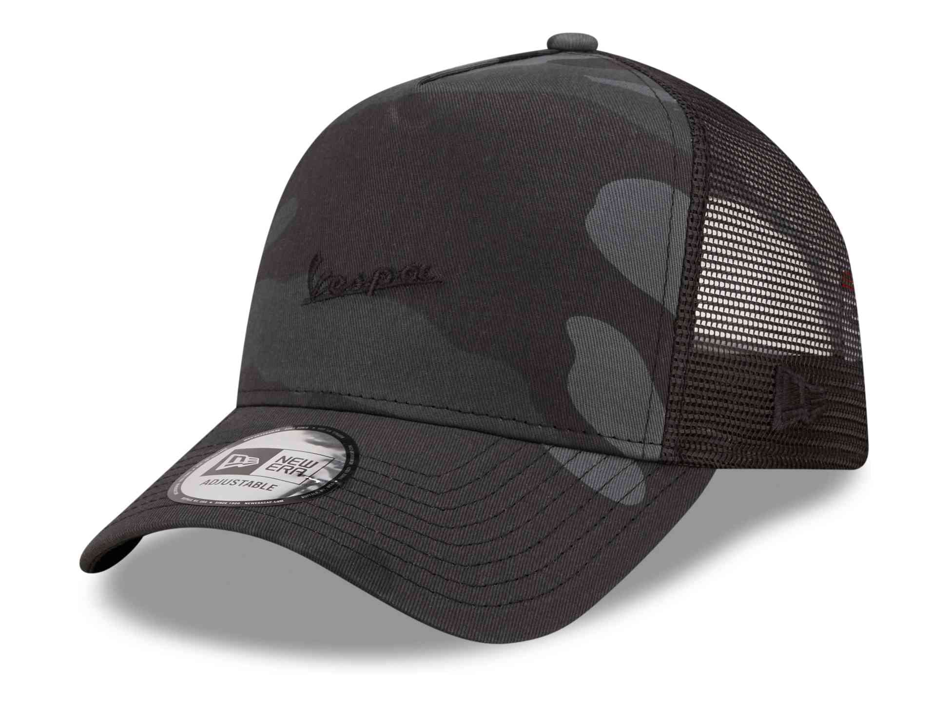 New Era - Vespa Camo E-Frame Trucker Snapback Cap, gray, One Size