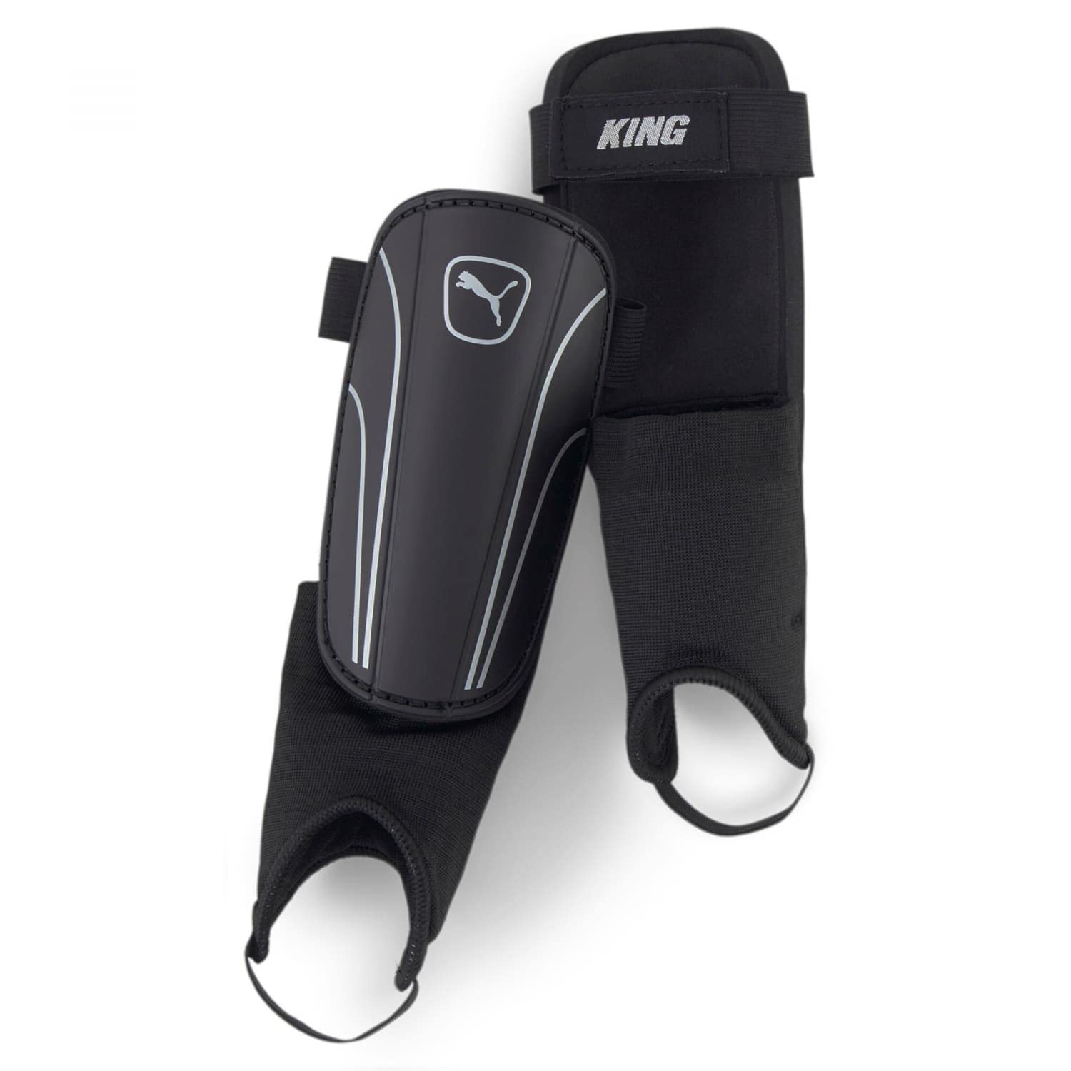 Puma King Shin & Ankle Guards - Impact Resistant, Shock Absorbing, Black, Size S